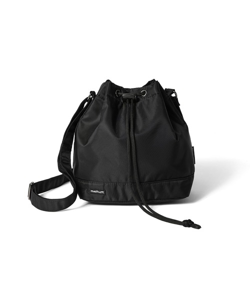 黒 ナイロン ショルダーバッグ　meltum meltum ショルダーバッグ NYLON MESSENGER BAG / ナイロン