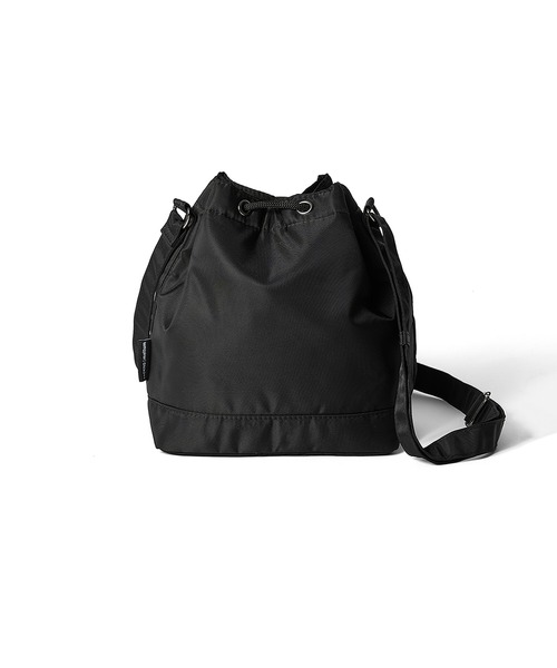 黒 ナイロン ショルダーバッグ　meltum meltum ショルダーバッグ ×PACKING COMPACT DRAWSTRING BAG