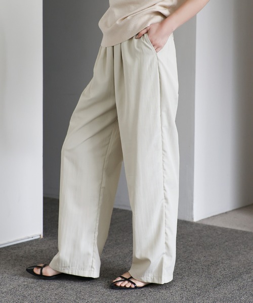 パンツ ET select MOCA Et パンツ 「Et」Tuck Easy Pants レディース : ZOZOTOWN