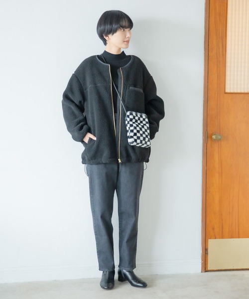 「LEPSIM」 ジップアップブルゾン LARGE ブラック レディース_画像4