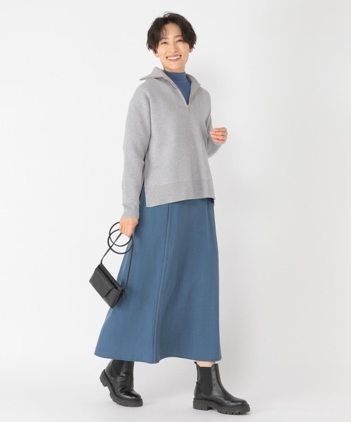 ニット セーター 「ウタオ」ハーフジップもっちりニット レディース studio CLIP ニット セーター 「ウタオ」ハーフジップもっちり