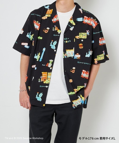 ブラウス シャツ 「ヒラノトシユキ」「UNISEX」総柄アロハシャツ レディース メンズ