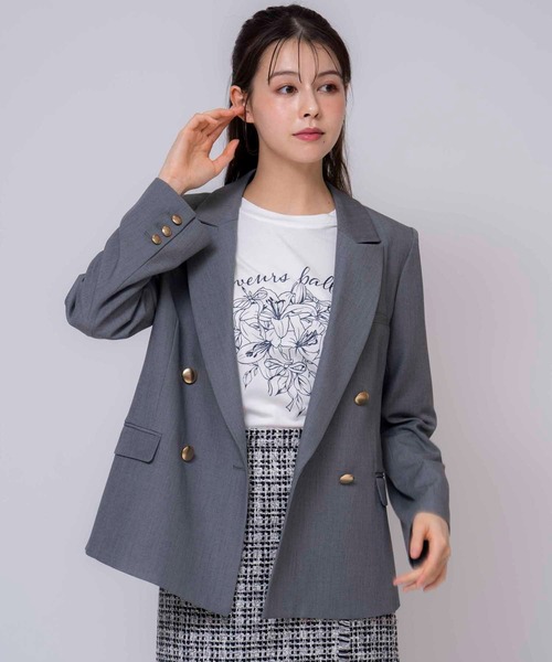 専用⭐︎DANTON ⭐︎美品⭐︎ カツラギノーカラージャケット　フレンチブルー DANTON（ダントン）の「DANTON | コットンカツラギ カラーレス
