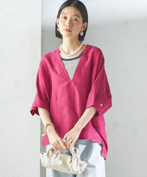 【新品】SHIPS IMPERIAL LINEN オーバー シャツ SHIPS ブラウス シャツ 「一部WEB限定」「手洗い可能」IMPERIAL