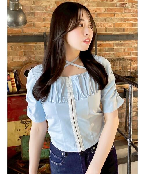 dazzlin tシャツ フロントホックタイトカットトップス
