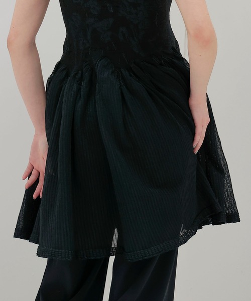 ワンピース フレア フラワー ブラック エレガント 春夏 韓国 ODAKHA ワンピース / grunge flower flared dress(グランジ