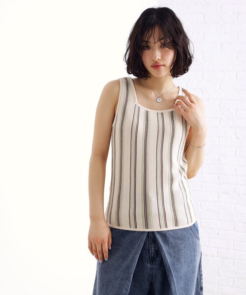 THE SHOP TK タンクトップ ノースリーブ ランダムガータータンク