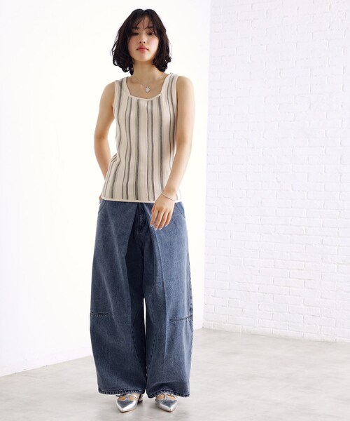THE SHOP TK タンクトップ ノースリーブ ランダムガータータンク