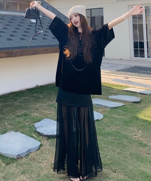 gossip!ロサンゼルス セットアップ オーバーサイズTシャツ＋チュール