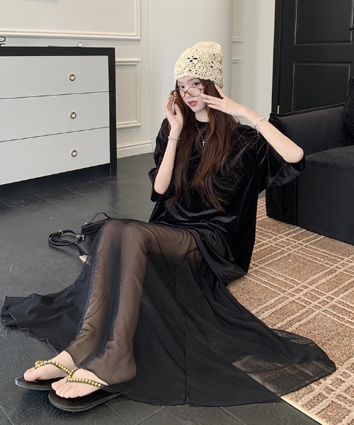 gossip!ロサンゼルス セットアップ オーバーサイズTシャツ＋チュール
