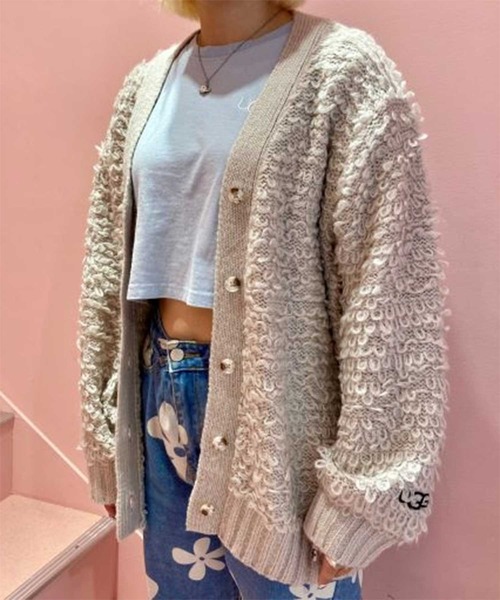 UGG Australia（アグオーストラリア） 「UGG」 ニットカーディガン L