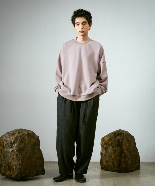 Dulcamara / スウェット/1/BEG Dulcamara（ドゥルカマラ） トレーナー スウェット カラーチップワイド