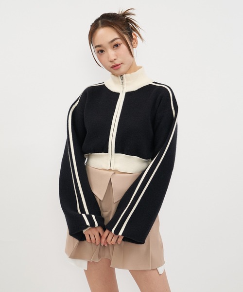 「SPIRALGIRL」 ジップアップブルゾン FREE ブラック レディース_画像9