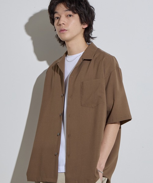 SLICK シャツ 「SLICK/スリック」Worsted Airy Open Collar Shirt
