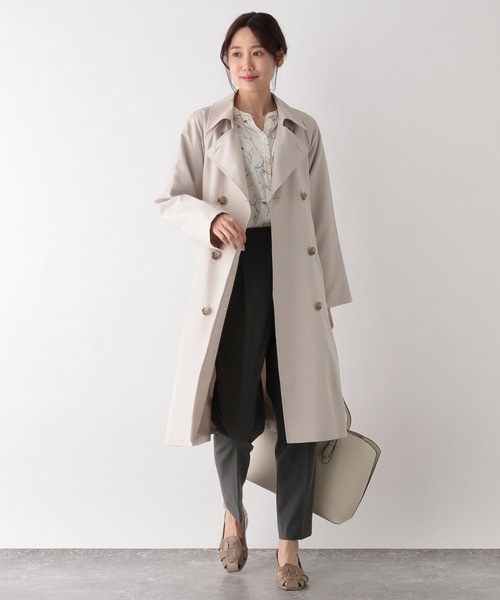 「GLOBAL WORK」 トレンチコート M ベージュ レディース_画像2