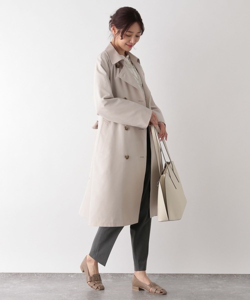 「GLOBAL WORK」 トレンチコート M ベージュ レディース_画像3