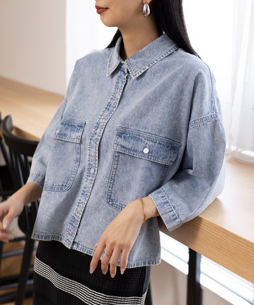 「LEPSIM」 半袖シャツ FREE ライトブルー レディース