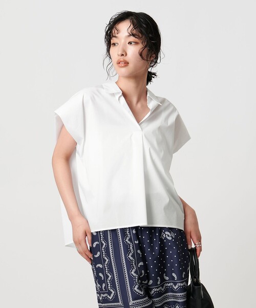UNITED ARROWS ブラウス シャツ スキッパーフレンチスリーブ