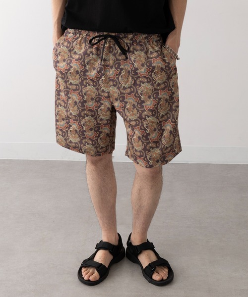 メンズ イージーショートパンツ Rocky Monroe カーゴパンツ ワンタック ワイドミリタリーカーゴ