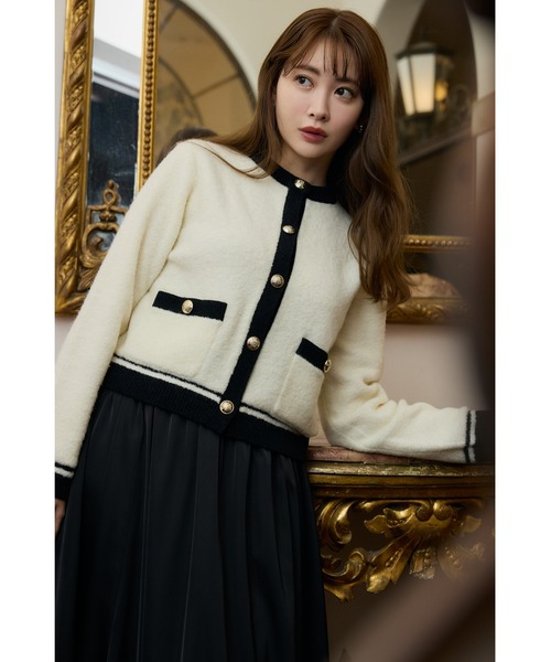 Her lip to カーディガン Frill Knit Cardigan