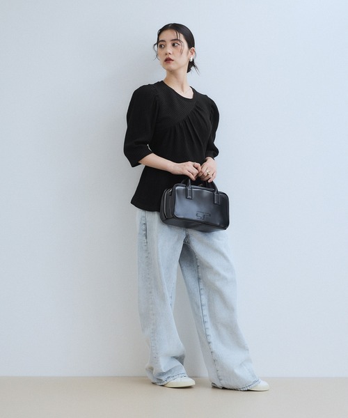 ADAM ET ROPE' tシャツ 「WEB限定」ハーフスリーブペプラム