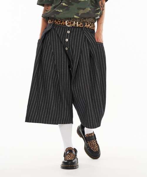 WISH FOR EVER パンツ ASSORT CROSS TUCK BAGGY SHORTS