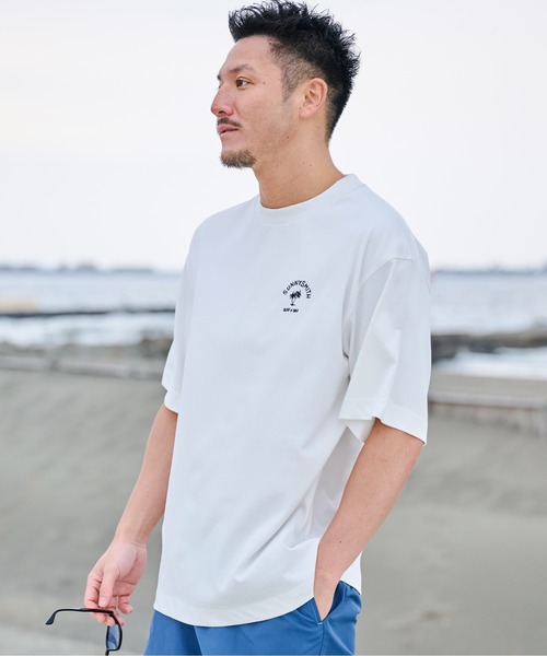 Sunny Smith tシャツ ヤシの木アーチロゴワンポイント刺繍Tシャツ