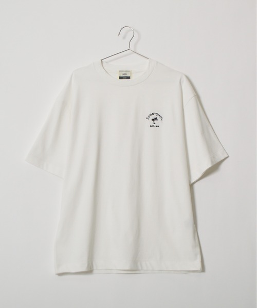 Sunny Smith tシャツ ヤシの木アーチロゴワンポイント刺繍Tシャツ
