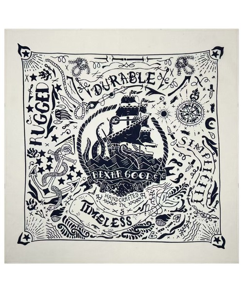 MAISON SELECT スカーフ バンダナ 7B29 ヴィンテージロゴ グラフィック