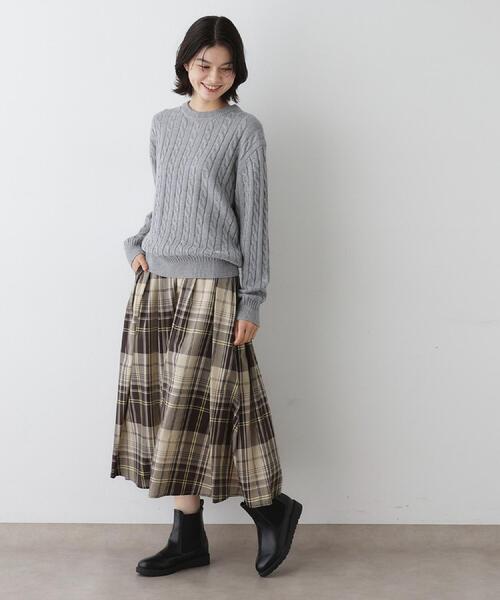 専用[新品・未使用]Dessin チェック柄 プリーツスカート Dessin（デッサン） スカート 「洗える」映えチェック柄ギャザー