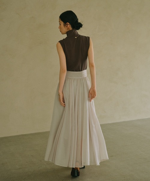 アニュアンス　エアリーフレアスカート　anuans アニュアンス anuans エアリーフレアスカート （BLACK） -ファッション