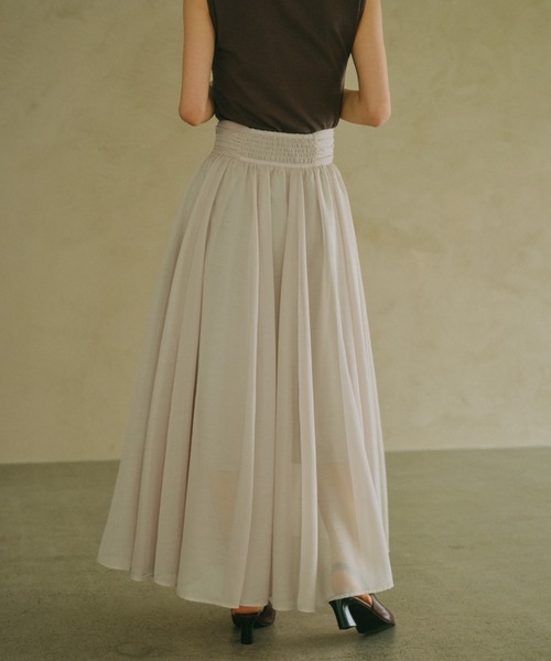 アニュアンス　エアリーフレアスカート　anuans アニュアンス anuans エアリーフレアスカート （GREY） - ファッション