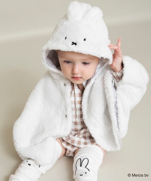 ミッフィー　ケープコートぬいぐるみ branshes（ブランシェス） ベビー 「miffy/ミッフィー」フード付き