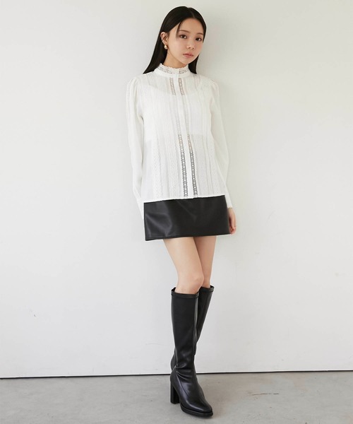 Luan（ルアン） ブーツ 「Luan」STRETCH LEATHER LONG BOOTS