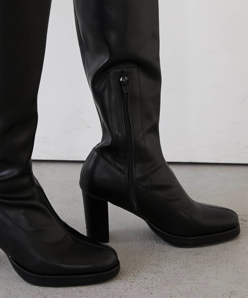 Luan（ルアン） ブーツ 「Luan」STRETCH LEATHER LONG BOOTS