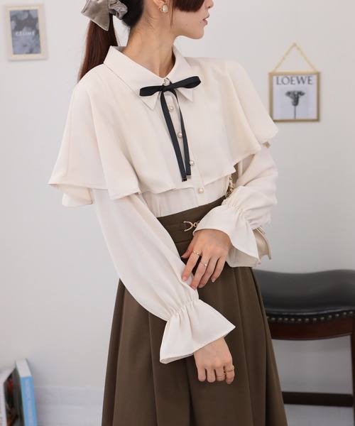 pumpkin port（パンプキンポート） ワンピース リボンタイ付 ケープ