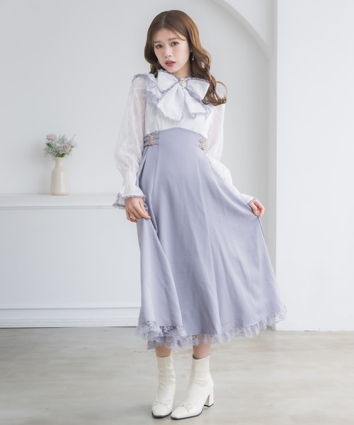 クチュールバイロジータ ワンピース レーシードッキング長袖ワンピース