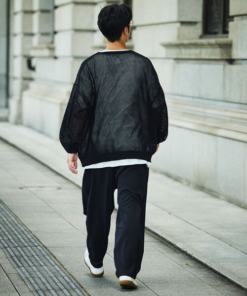 「HINSON」 長袖ニット LARGE オフホワイト メンズ_画像5