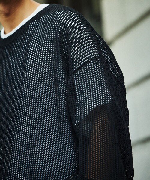 「HINSON」 長袖ニット LARGE オフホワイト メンズ_画像8