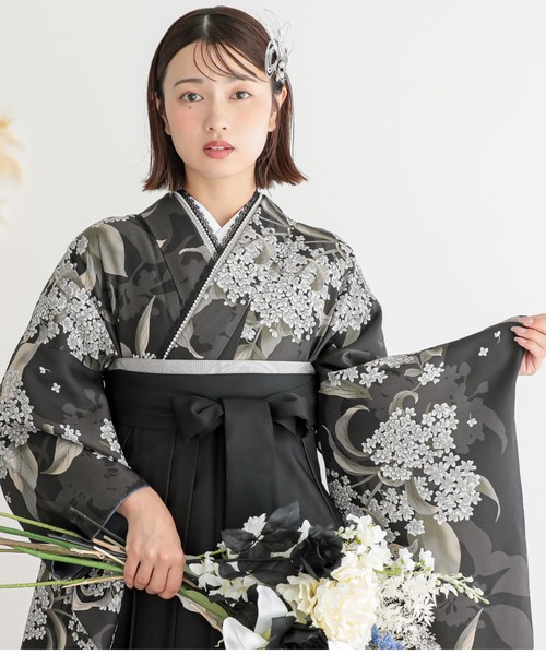 KIMONOMACHI 着物 レディース袴セット 卒業式 女性 4点セット「二尺袖+