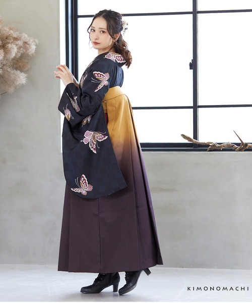 KIMONOMACHI 着物 レディース袴セット 卒業式 女性 4点セット「二尺袖+