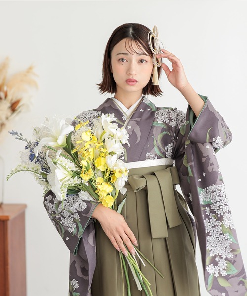 KIMONOMACHI 着物 レディース袴セット 卒業式 女性 4点セット「二尺袖+