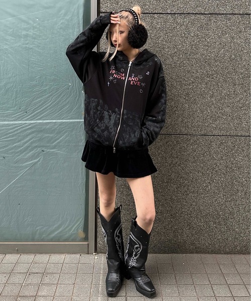 sedacle girl（セダクルガール） パーカー ダートラインストーン