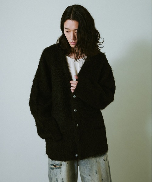 モヘアタッチスーパーシャギーカーディガン camphor wood Camphor wood カーディガン mohair touch super shaggy cardigan
