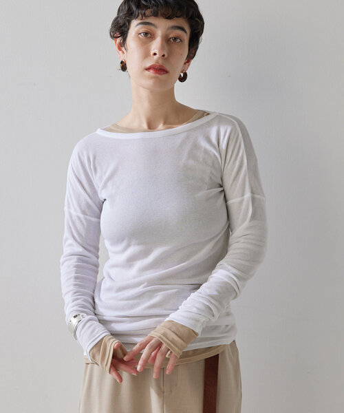 「THE PAUSE」 長袖カットソー FREE ホワイト レディース_画像2