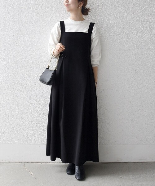 SHIPS any ジャンパースカート any: エア ニードル タック フレア