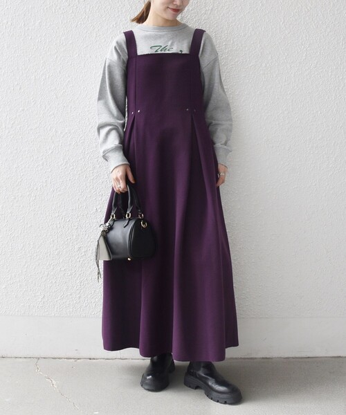 SHIPS any ジャンパースカート any: エア ニードル タック フレア