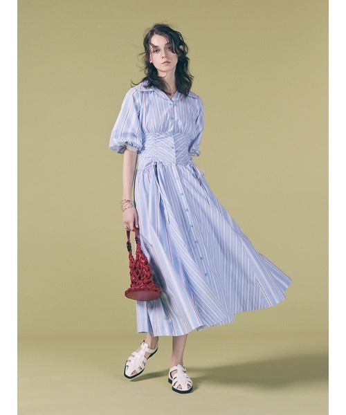 LILY BROWN / リリーブラウン シャツワンピース stripe0サイズ LILY  