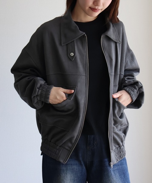 sin.ca ブルゾン アウター スウェードポンチフライトジャケット