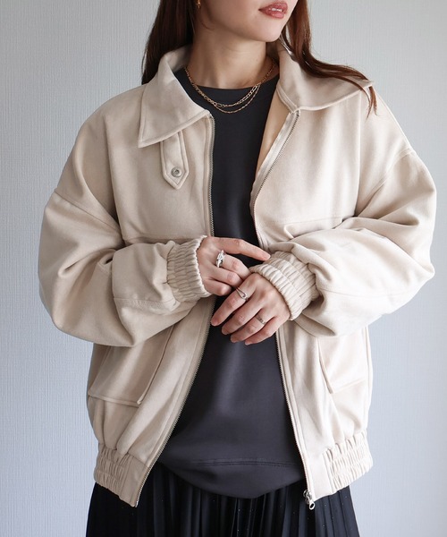 sin.ca ブルゾン アウター スウェードポンチフライトジャケット